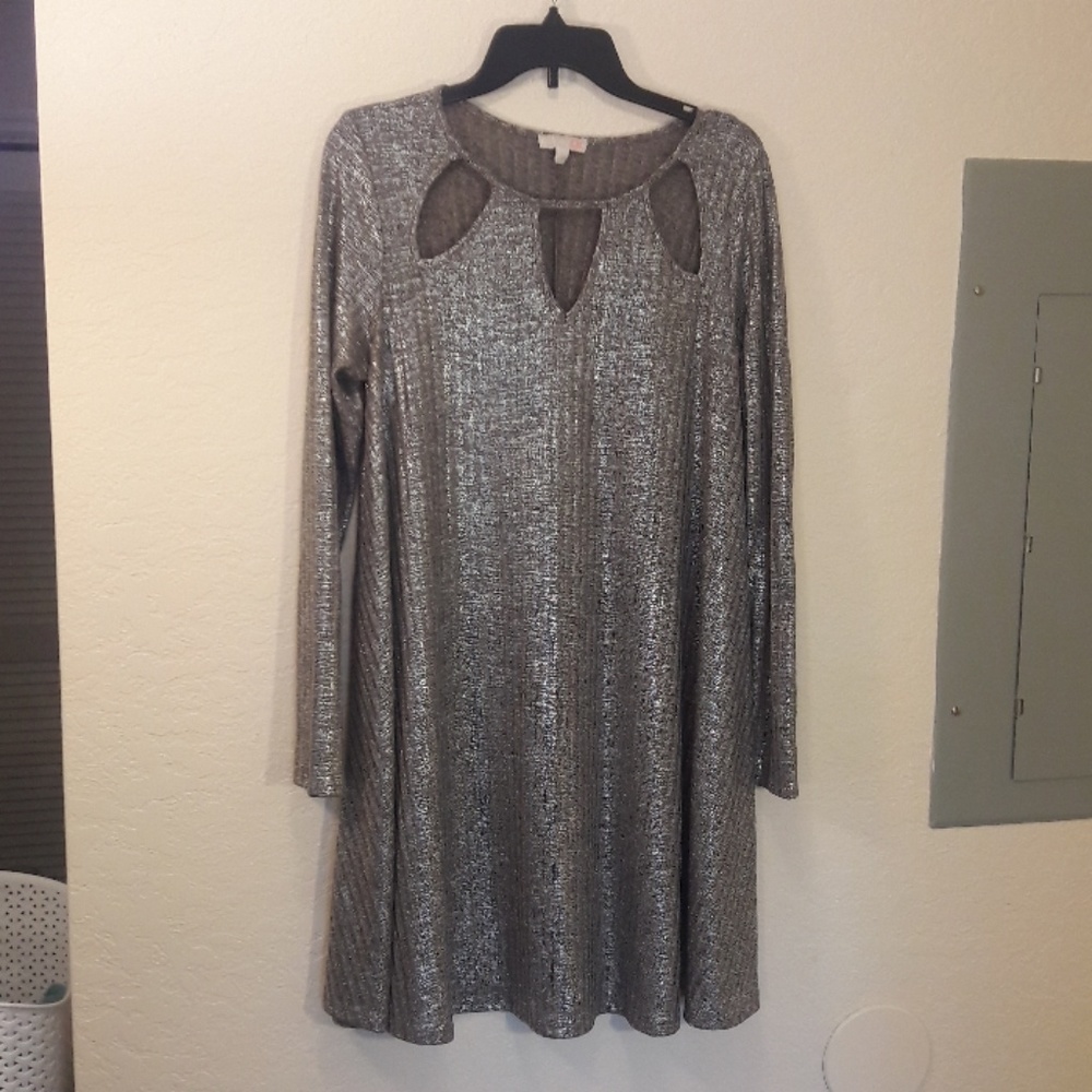 NEW Gianni Bini Metallic Swing Dress